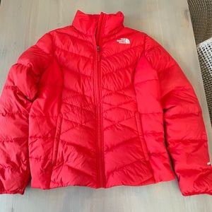 The Northface lightweight red puffer jacket